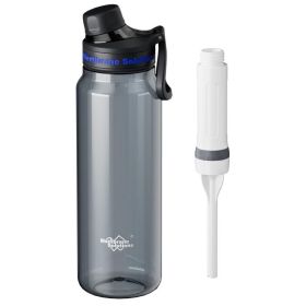 1060mL Water Filter Bottle, 4Stage F Daily Hydration Travel, Gray (Option: W14013563)