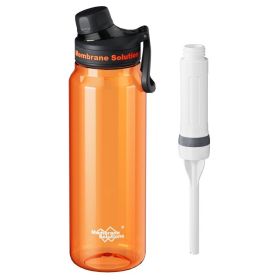 1060mL Water Filter Bottle, 4Stage F Daily Hydration Travel, Orange Translucent (Option: W14013565)