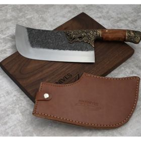 Household Bone Chopping Hand-forged Kitchen Knife Dual-use Knife Ghost Hand Made Chef Knives (Option: Logo)